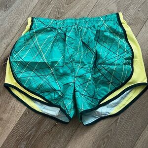 Nike Green and Yellow Dri-FIT Shorts